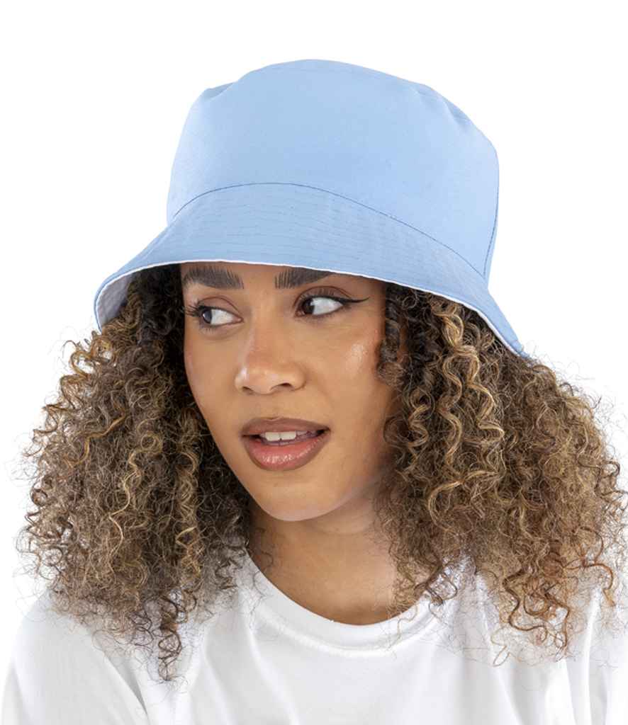 Result Recycled Core Reversible Bucket Hat - Sky Blue/White