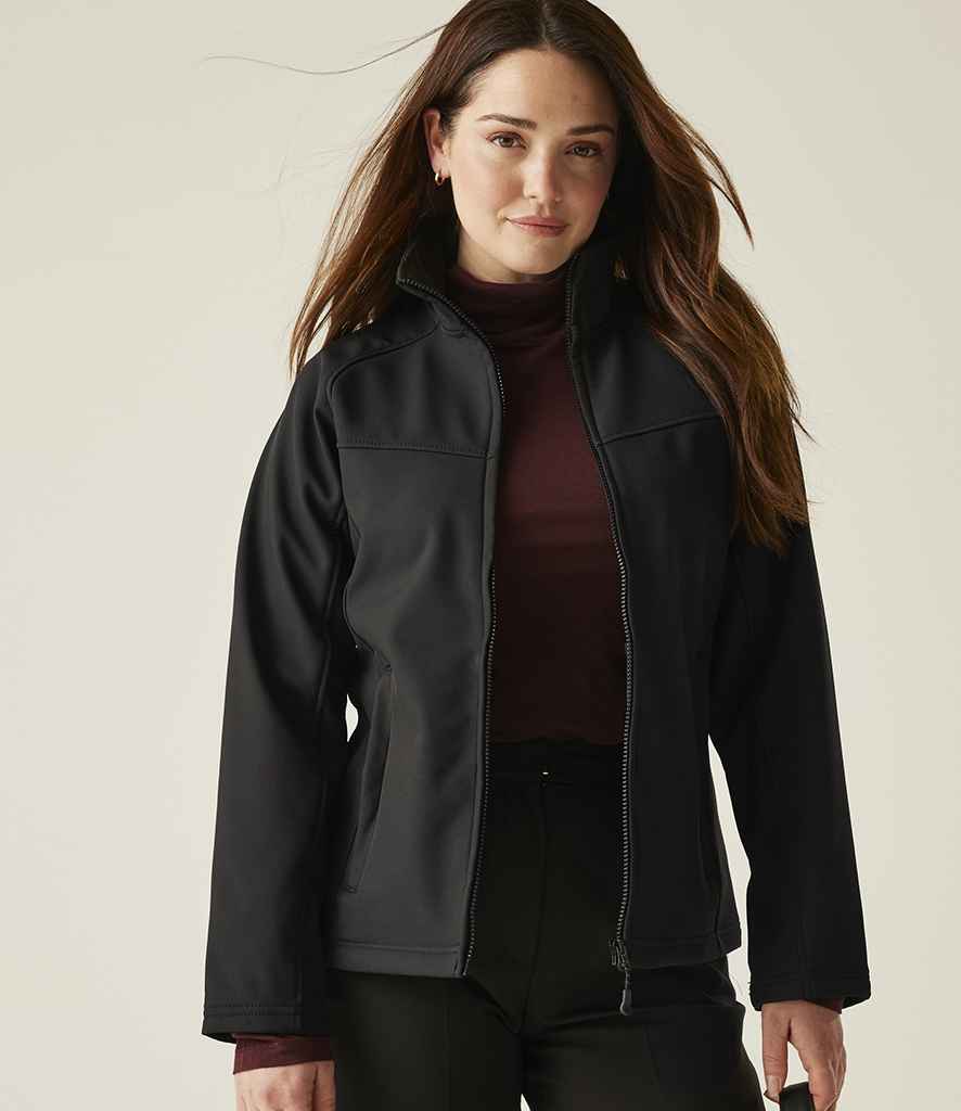 Regatta Ladies Uproar Soft Shell Jacket - Black/Black Lining
