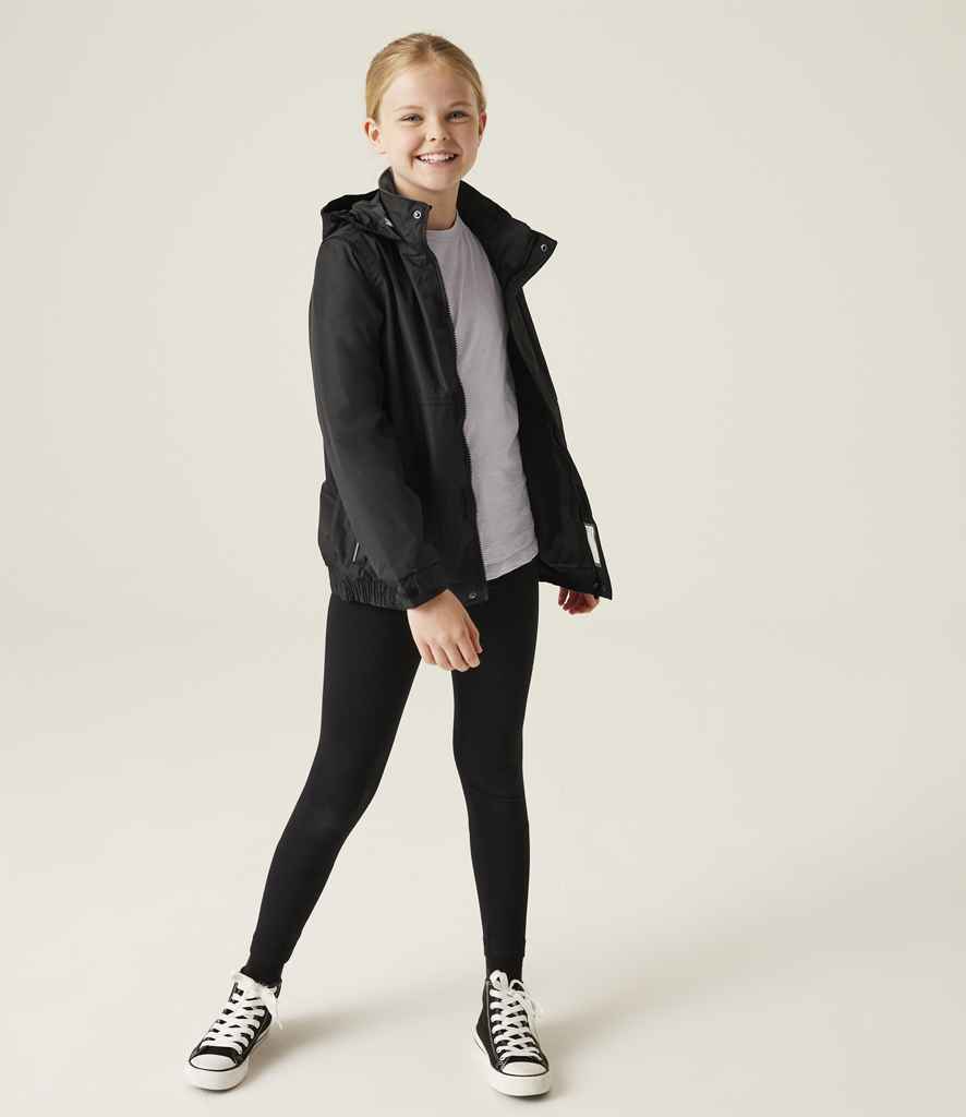 Regatta Kids Dover Waterproof Insulated Jacket - Black/Ash