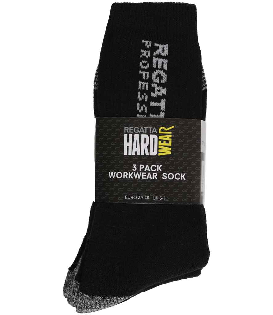 Regatta 3 Pack Workwear Socks - Black