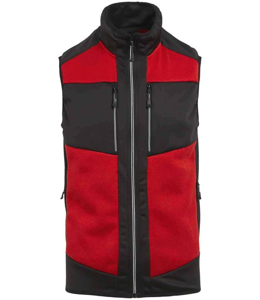 Regatta E-Volve Unisex Knit Effect Stretch Bodywarmer - Classic Red/Black