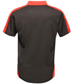 Regatta Contrast Quick Wicking Piqué Polo Shirt - Black/Classic Red