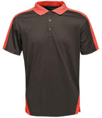 Regatta Contrast Quick Wicking Piqué Polo Shirt - Black/Classic Red