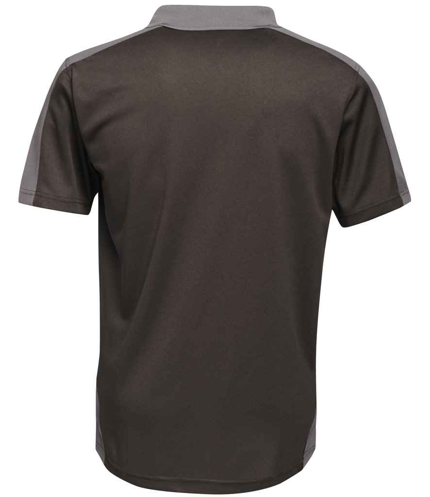 Regatta Contrast Quick Wicking Piqué Polo Shirt - Black/Seal Grey