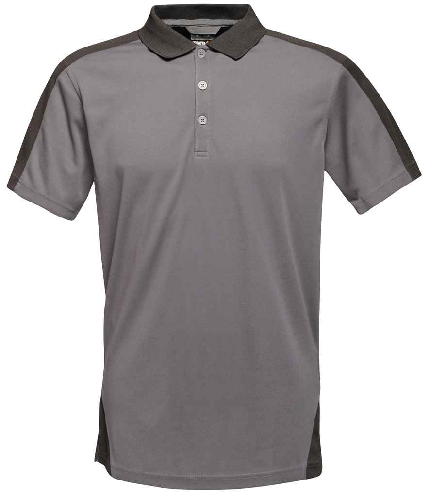 Regatta Contrast Quick Wicking Piqué Polo Shirt - Seal Grey/Black