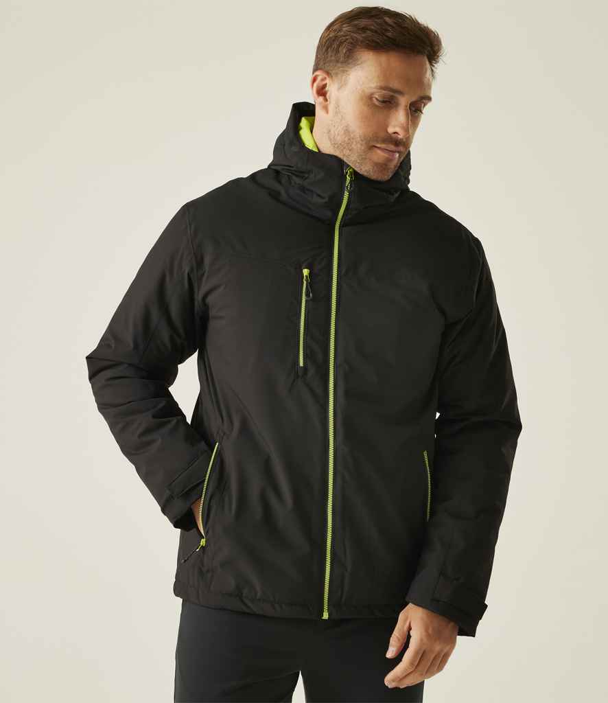 Regatta Navigate Waterproof Insulated Jacket - Black/Lime Green