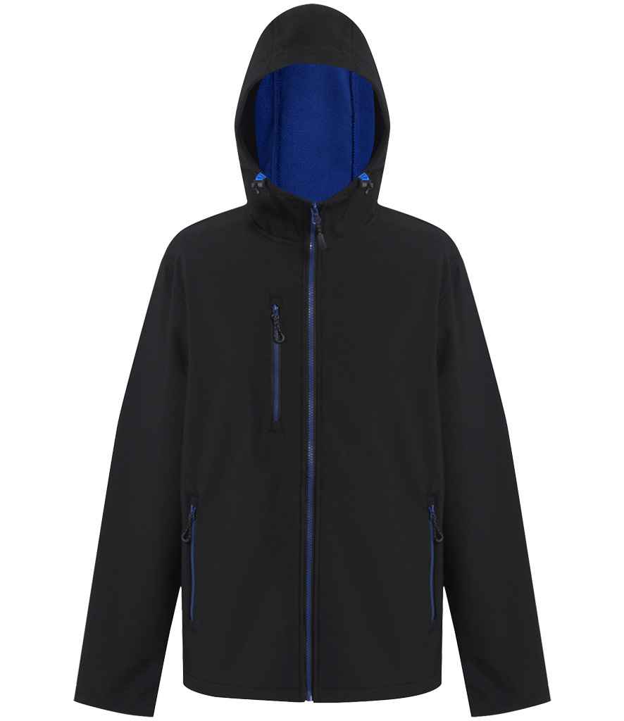 Regatta Navigate Two Layer Hooded Soft Shell Jacket - Black/New Royal Blue