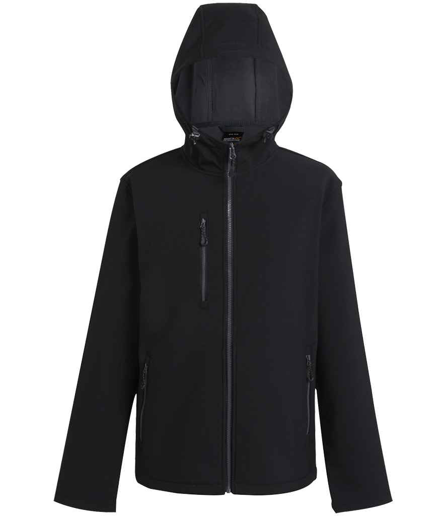 Regatta Navigate Two Layer Hooded Soft Shell Jacket - Black/Seal Grey