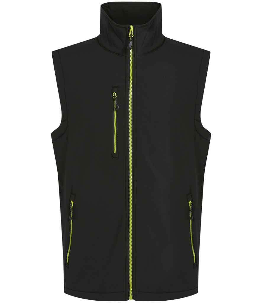 Regatta Navigate Two Layer Soft Shell Bodywarmer - Black/Lime Green