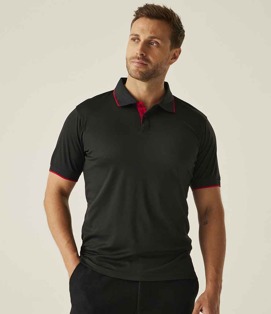 Regatta Navigate Polo Shirt - Black/Classic Red