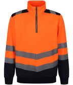 Regatta High Visibility Pro 1/4 Zip Sweatshirt - Orange/Navy