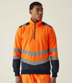 Regatta High Visibility Pro 1/4 Zip Sweatshirt - Orange/Navy