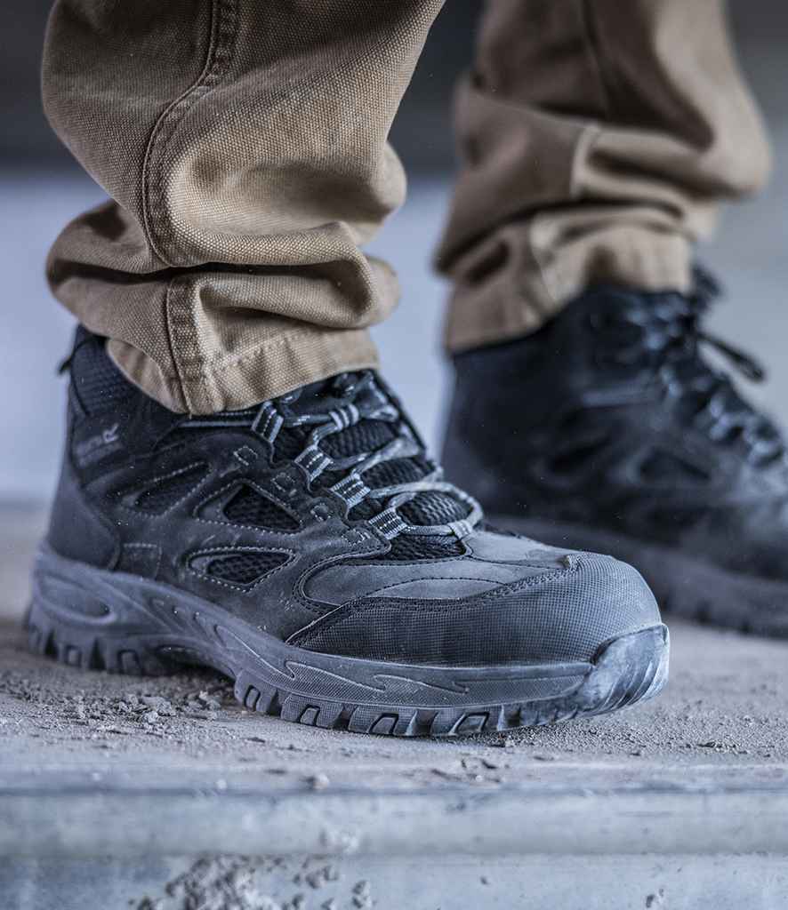 Regatta Safety Footwear Mudstone S1P Safety Hikers - Black/Granite