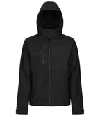 Regatta Venturer Three Layer Hooded Soft Shell Jacket - Black/Black