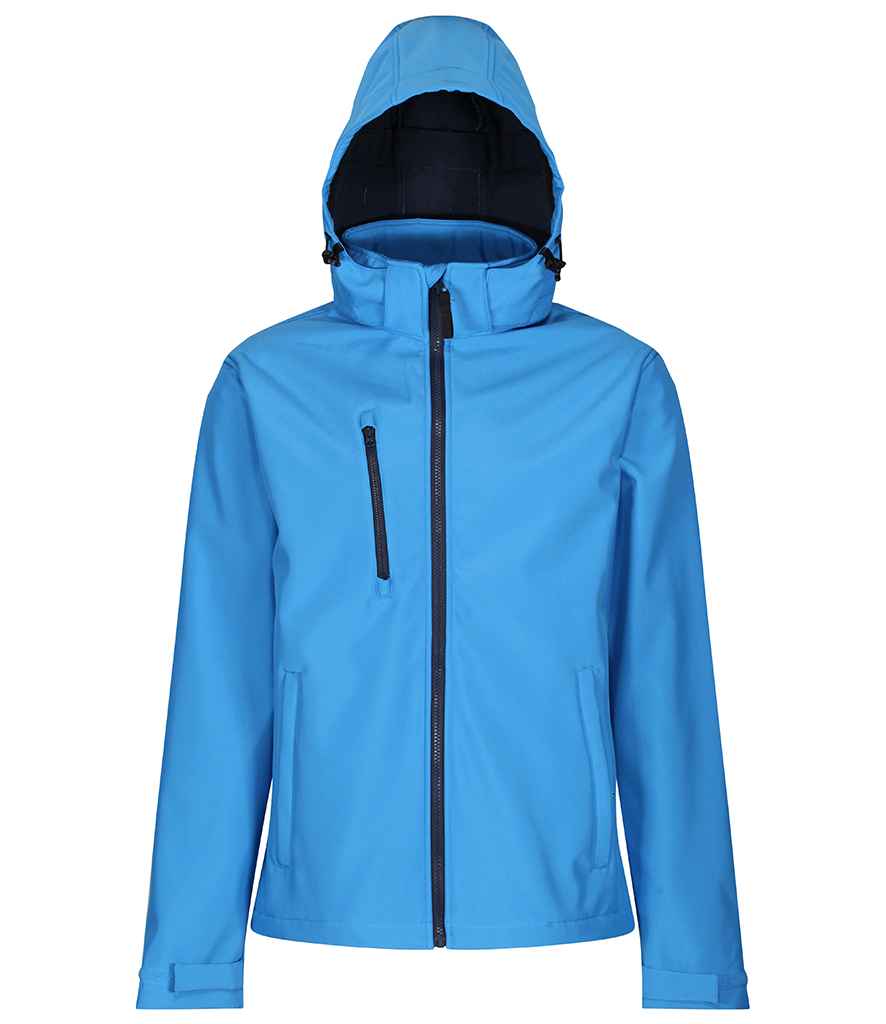 Regatta Venturer Three Layer Hooded Soft Shell Jacket - French Blue/Navy