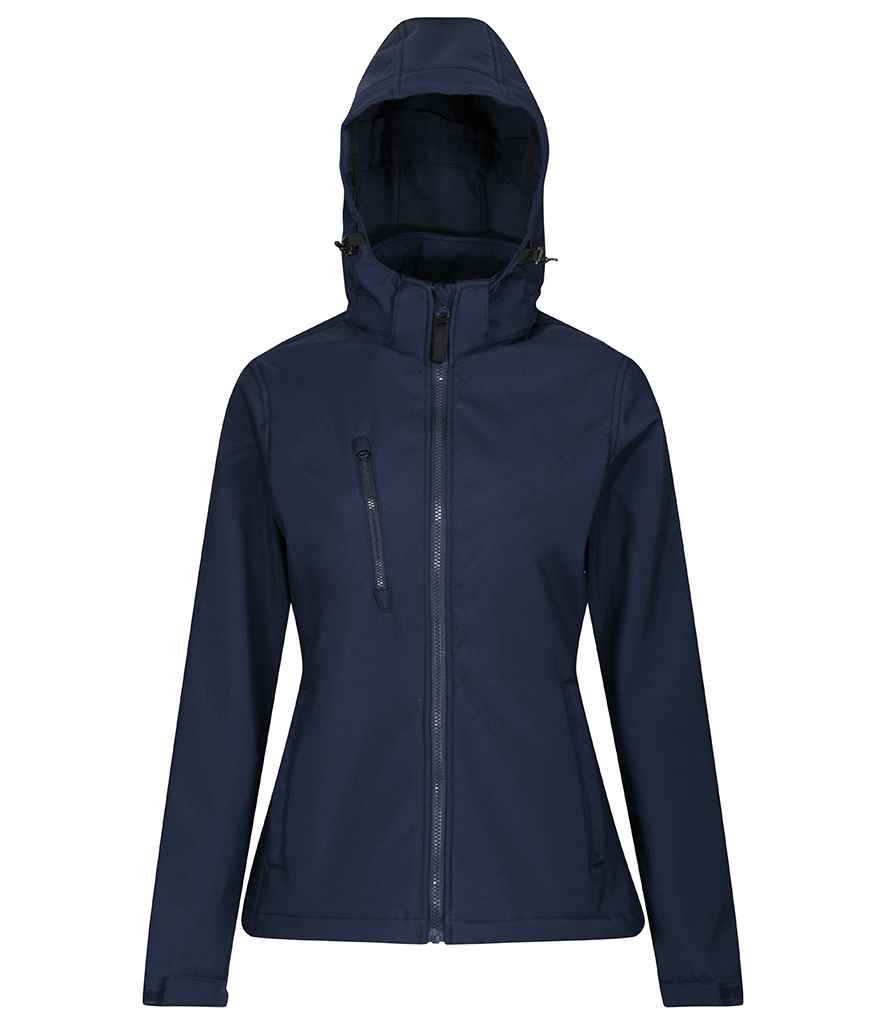 Regatta Ladies Venturer Three Layer Hooded Soft Shell Jacket - Navy/Navy