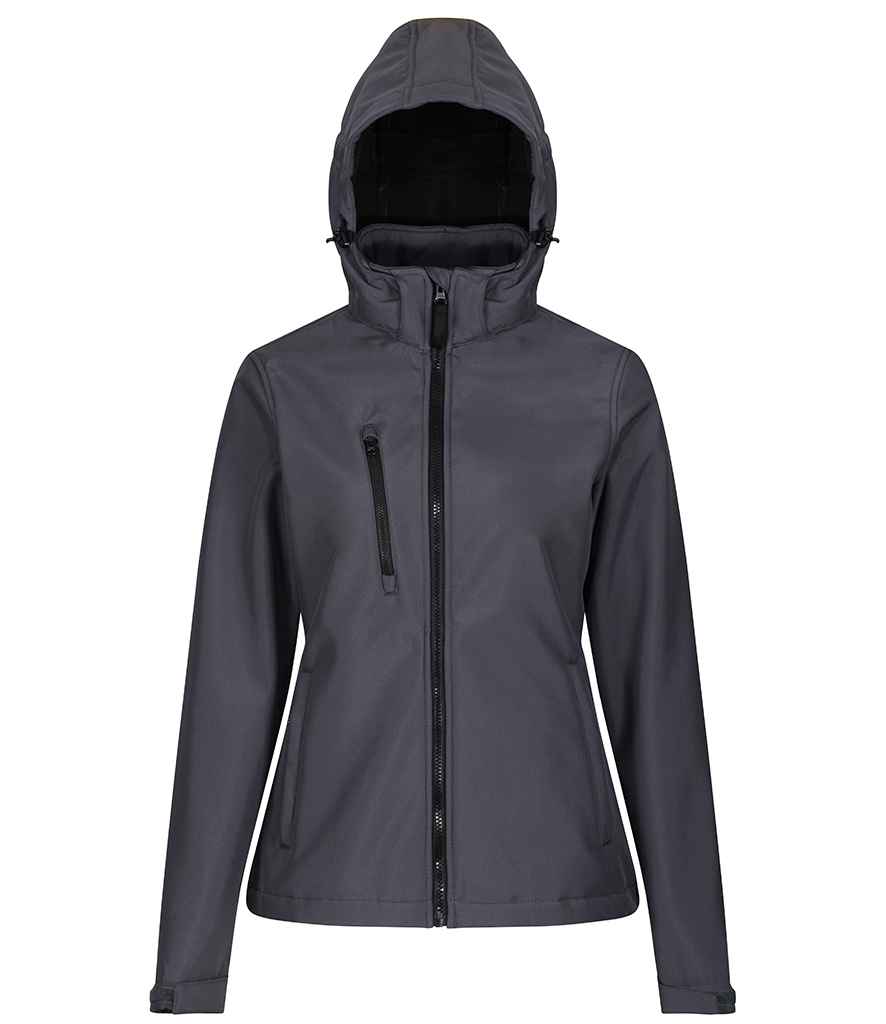 Regatta Ladies Venturer Three Layer Hooded Soft Shell Jacket - Seal Grey/Black