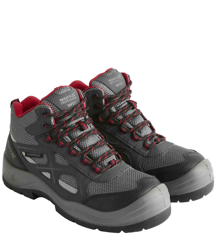 Regatta Safety Footwear Limestone Waterproof S6 Boots - Granite/Red