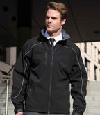 Result Work-Guard Hooded Soft Shell Jacket - Black/Black