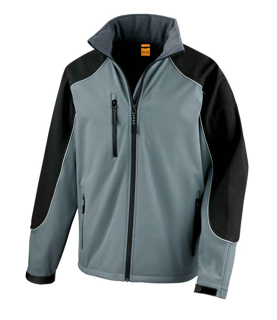 Result Work-Guard Hooded Soft Shell Jacket - Grey/Black