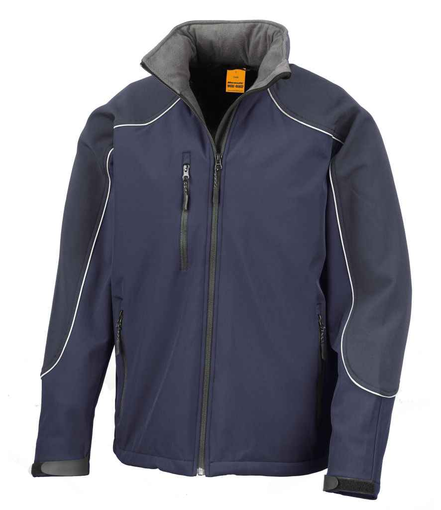 Result Work-Guard Hooded Soft Shell Jacket - Navy/Navy