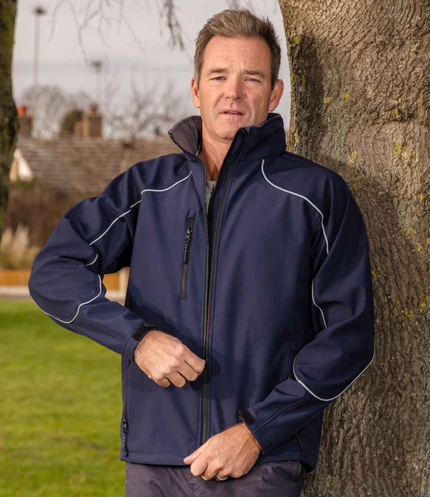 Result Work-Guard Hooded Soft Shell Jacket - Navy/Navy