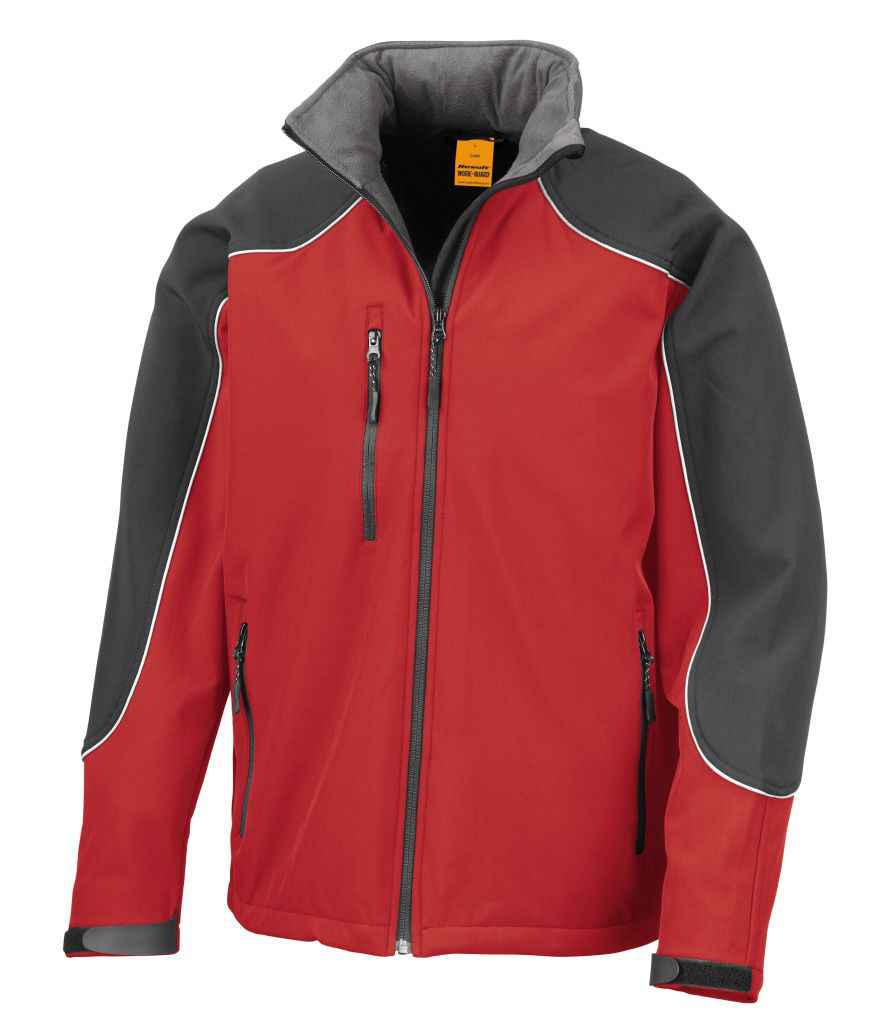 Result Work-Guard Hooded Soft Shell Jacket - Red/Black