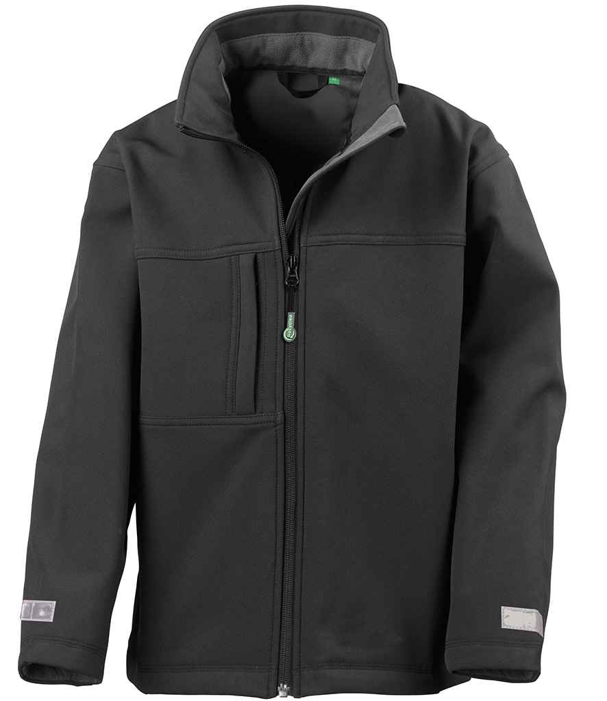 Result Recycled Kids Classic Three Layer Soft Shell Jacket - Black