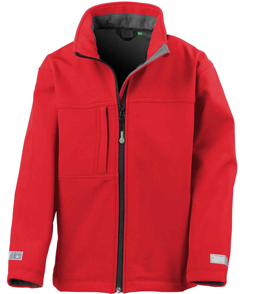 Result Recycled Kids Classic Three Layer Soft Shell Jacket - Red