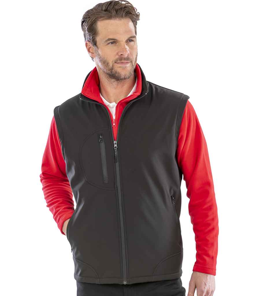 Result Recycled Soft Shell Bodywarmer - Black/Black