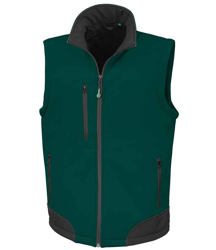 Result Recycled Soft Shell Bodywarmer - Bottle Green/Black