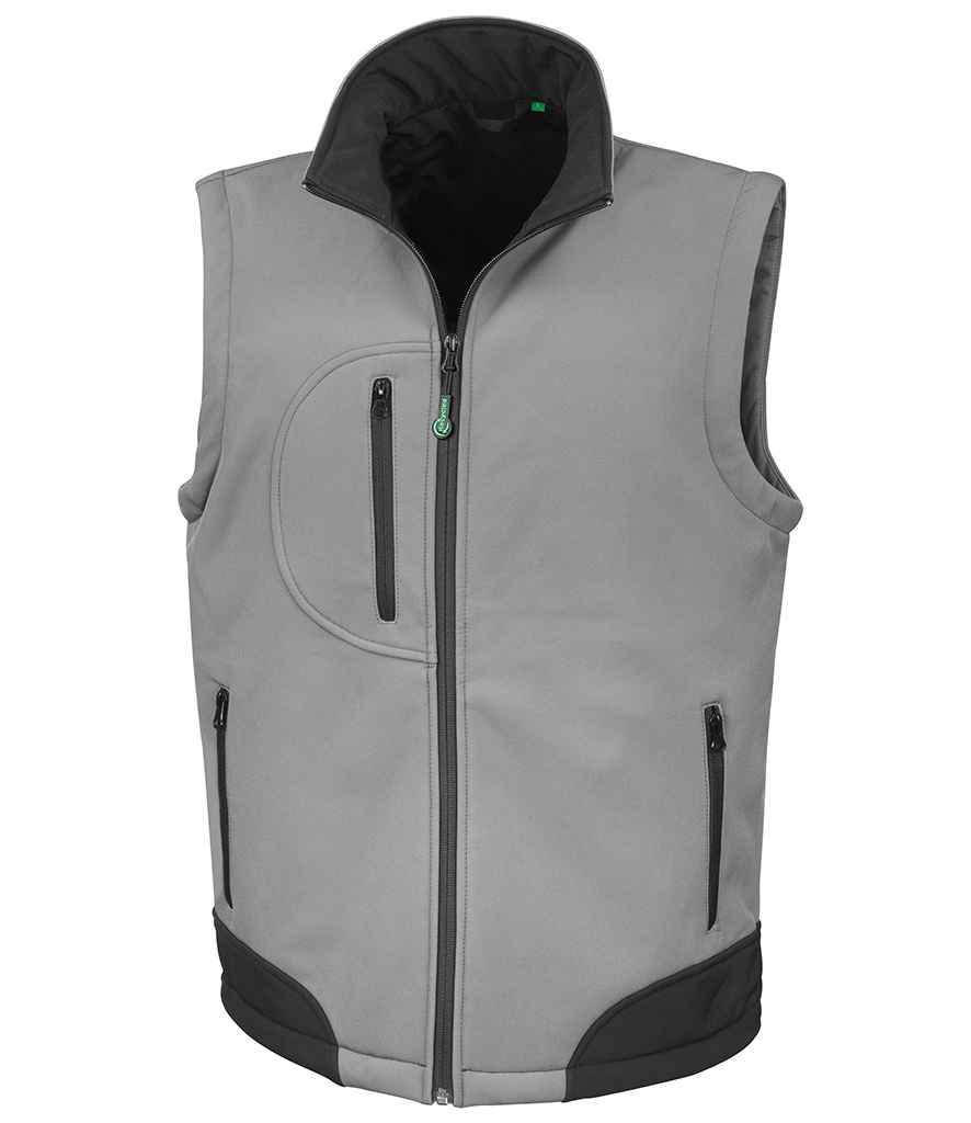 Result Recycled Soft Shell Bodywarmer - Workguard Grey/Black
