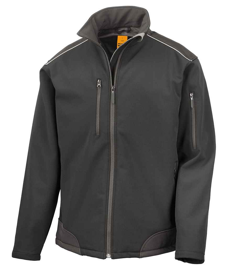 Result Work-Guard Ripstop Soft Shell Jacket - Black/Black