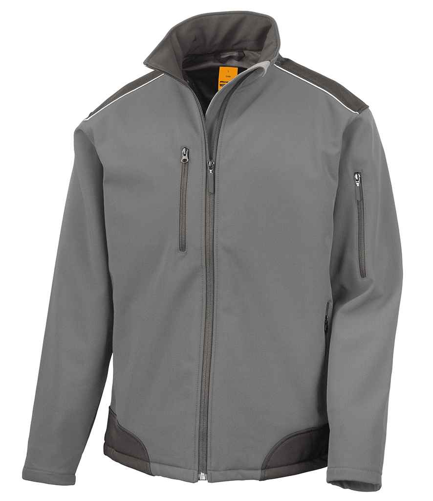 Result Work-Guard Ripstop Soft Shell Jacket - Grey/Black