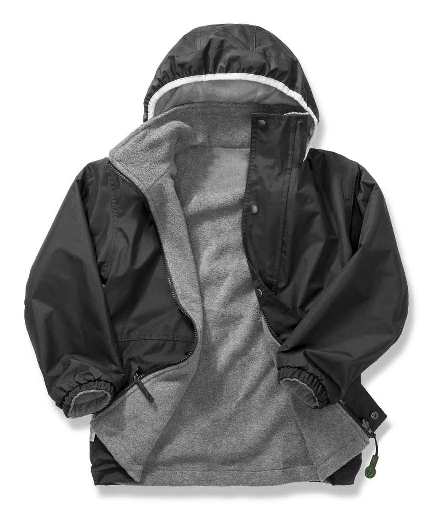 Result Recycled Kids/Youths Fleece Lined StormDri 6000 Jacket - Black/Grey