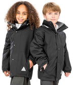 Result Recycled Kids/Youths Fleece Lined StormDri 6000 Jacket - Black/Grey