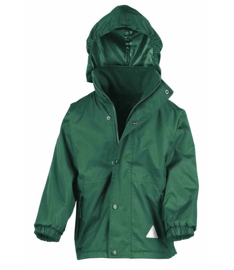 Result Recycled Kids/Youths Fleece Lined StormDri 6000 Jacket - Bottle Green/Bottle Green