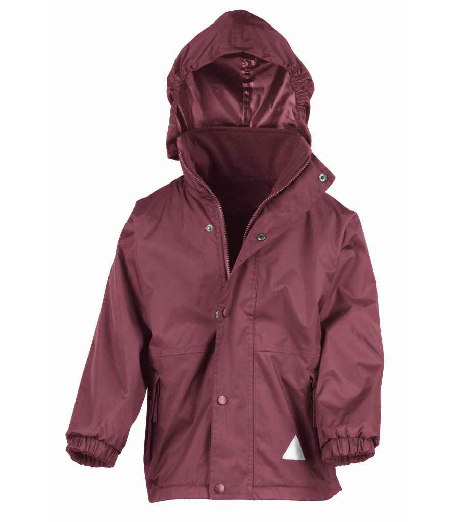 Result Recycled Kids/Youths Fleece Lined StormDri 6000 Jacket - Burgundy/Burgundy
