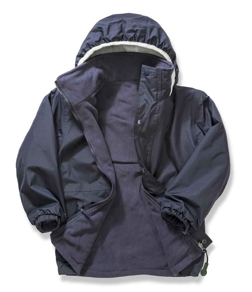 Result Recycled Kids/Youths Fleece Lined StormDri 6000 Jacket - Navy/Navy