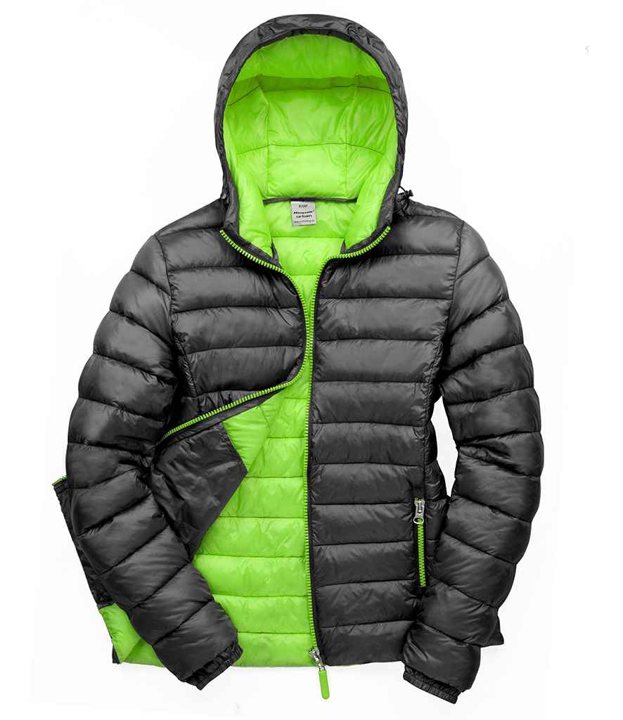 Result Urban Ladies Snow Bird Padded Jacket - Black/Lime Green