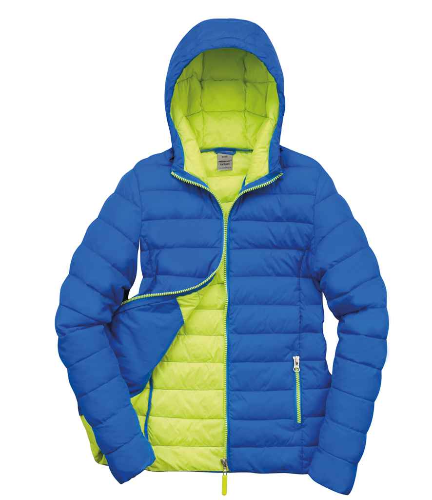 Result Urban Ladies Snow Bird Padded Jacket - Ocean Blue/Lime Green
