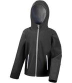 Result Core Kids TX Performance Hooded Soft Shell Jacket - Black/Grey