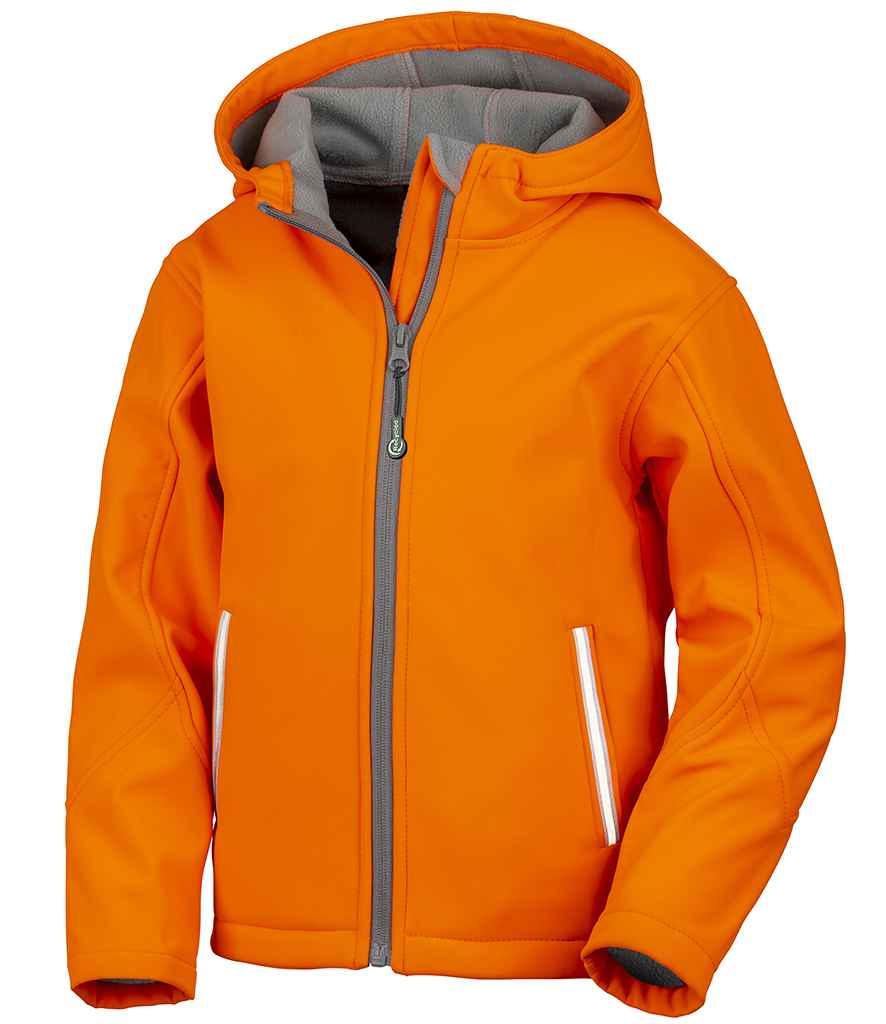 Result Core Kids TX Performance Hooded Soft Shell Jacket - Neon Orange
