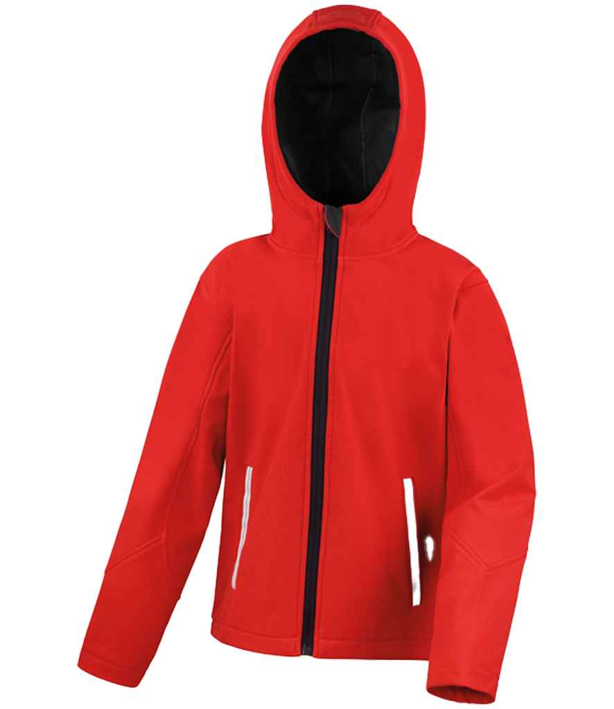 Result Core Kids TX Performance Hooded Soft Shell Jacket - Red/Black