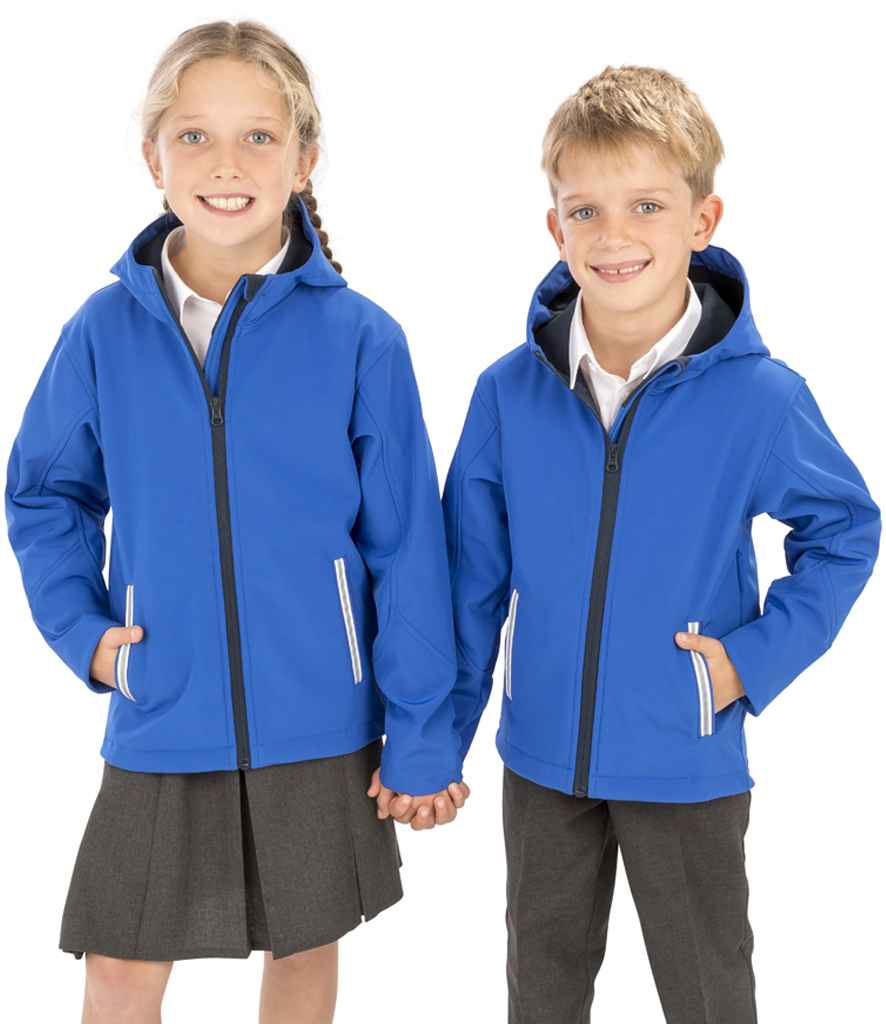 Result Core Kids TX Performance Hooded Soft Shell Jacket - Royal Blue/Navy