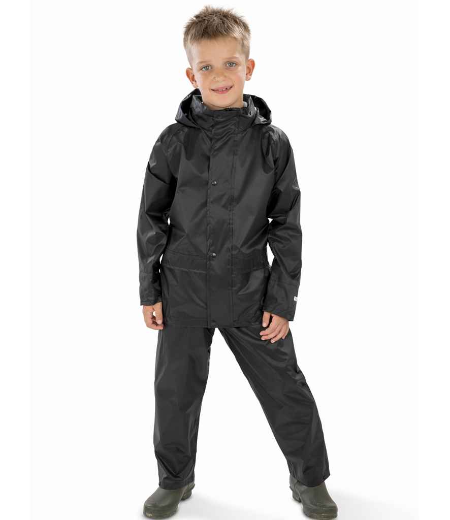 Result Core Kids Waterproof Rain Suit - Black