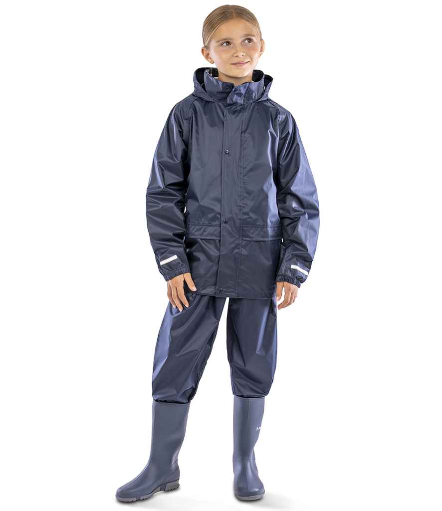 Result Core Kids Waterproof Rain Suit - Navy
