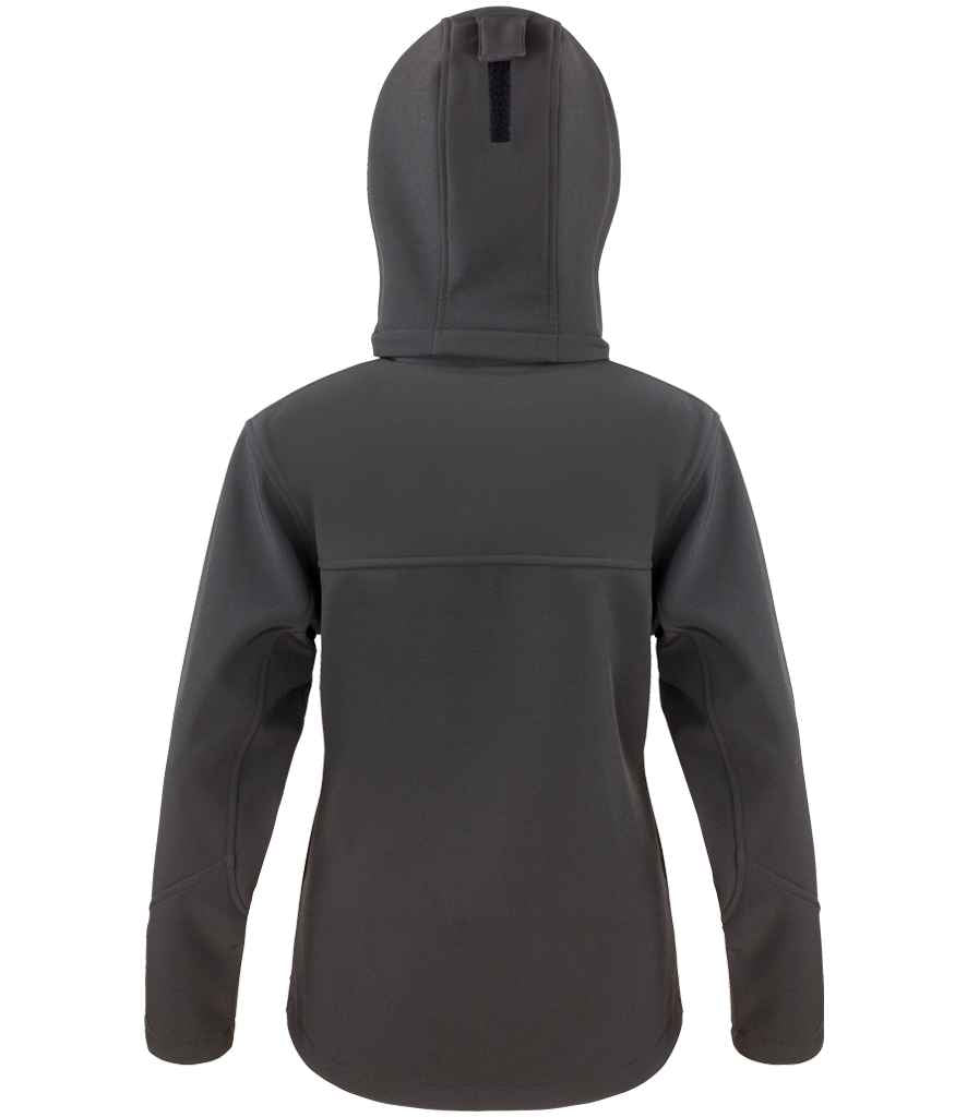 Result Recycled Ladies Hooded Soft Shell Jacket - Black/Grey