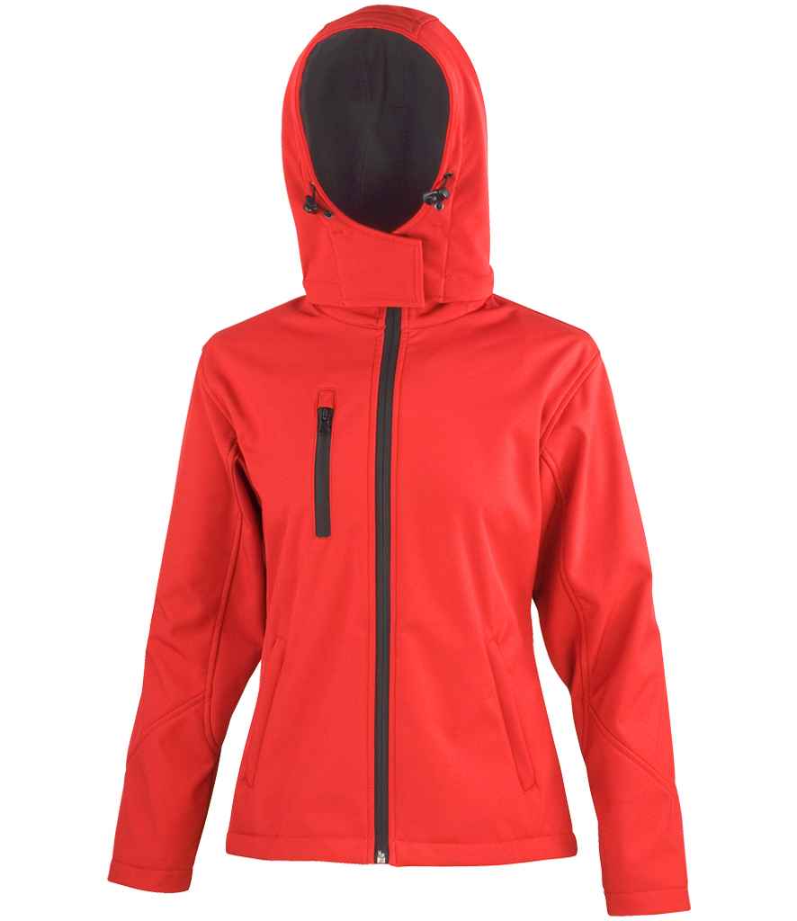 Result Recycled Ladies Hooded Soft Shell Jacket - Red/Black