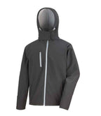 Result Recycled Hooded Three Layer Soft Shell Jacket - Black/Grey